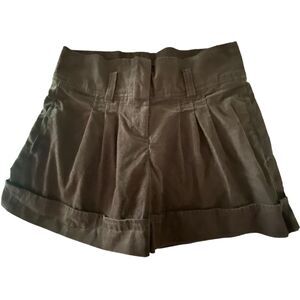 BCBGMaxAzria Size 0  Brown pleated Corduroy Shorts 100% Cotton